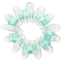 Clear Telephone Cord Hair Ties with Pearls (4 Pack)