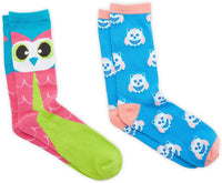 Owl Lovers Crew Socks For Kids, Novelty Sock Set (One Size, 2 Pairs)