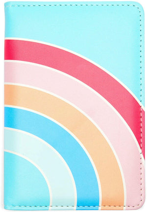 RFID Rainbow Passport Holder with 2 Luggage Tags for Women (3 Pieces)