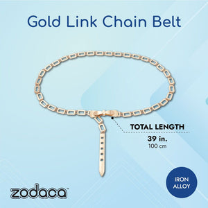 Gold Link Chain Belt for Women (39 Inches)