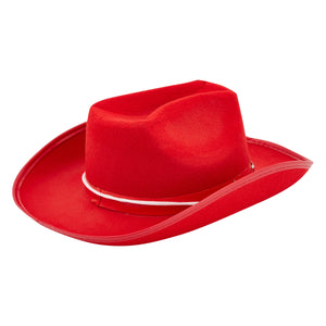 Felt Red Cowgirl Hat for Women and Men, Costume Accessories (14.8 x 10.6 x 5.9 Inches)