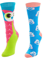 Owl Lovers Crew Socks For Kids, Novelty Sock Set (One Size, 2 Pairs)