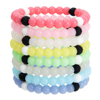 8 Pack of Beaded Bracelets for Party Favors, VSCO Color Changing Jewelry (Silicone, 2.6x0.3 in)