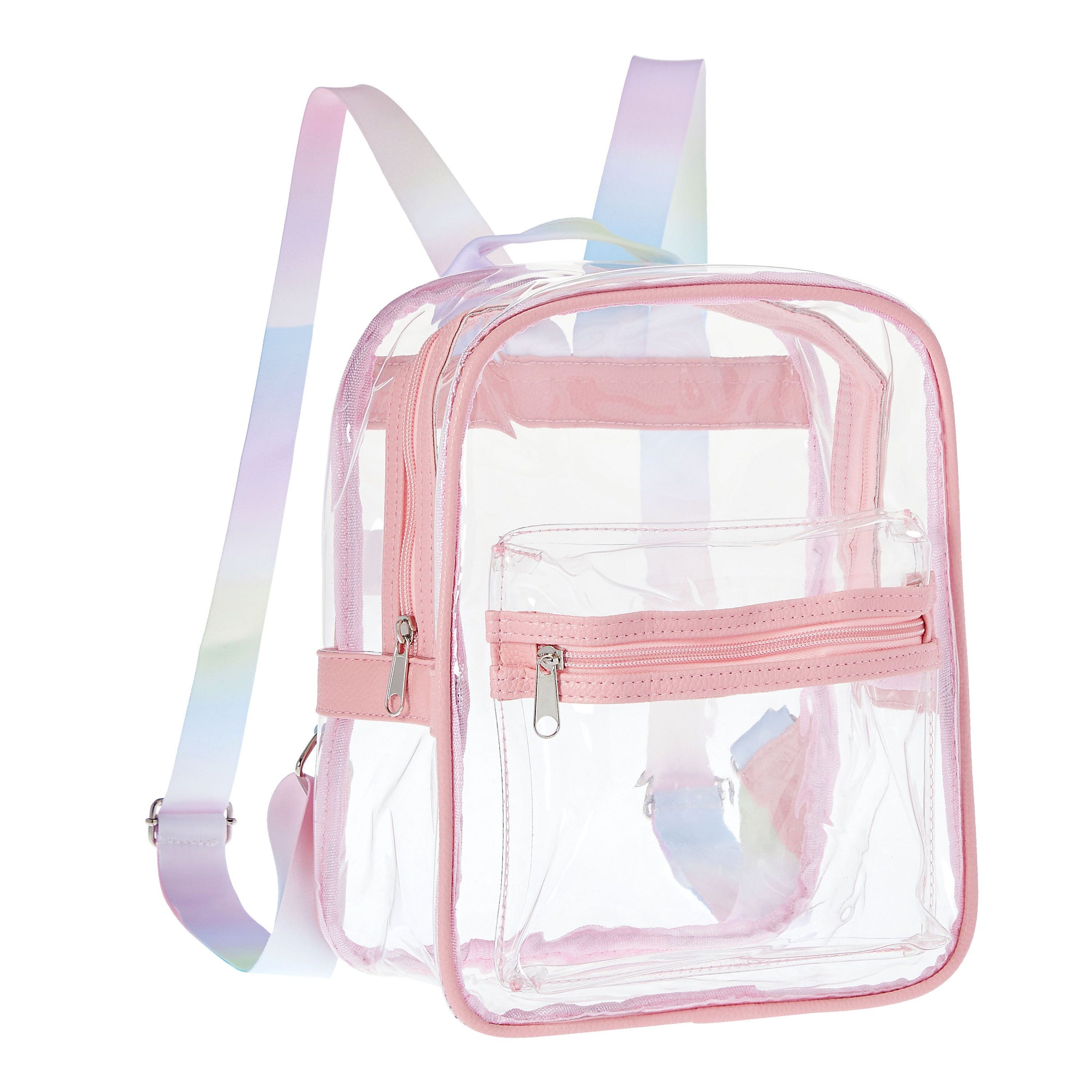 Pink mini discount backpack clear