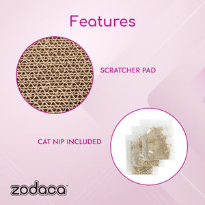 3-Pack Cat Scratcher Bed for Furniture Protection, Training, Indoor Kittens, Reversible Corrugated Cardboard, Modern Sofa Scratching Pad with 3 Catnip Bags (16x8x2.5 In)