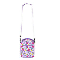 Insulated Lunch Bag with Shoulder Strap for Picnic and Travel, Light Purple, 8 x 10 x 4 In)