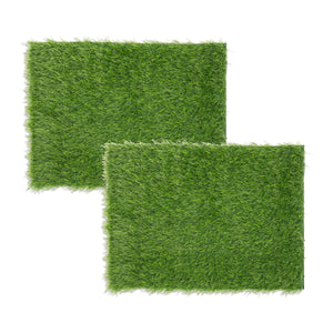 2 Pack Artificial Turf for Dogs and Puppy Potty Training with Drain Holes, Faux Grass Mat for Crafts, Indoor and Outdoor Decor, Green Turf Rug for Doormat, Under Bench Shoe Storage (15 x 20 Inches)