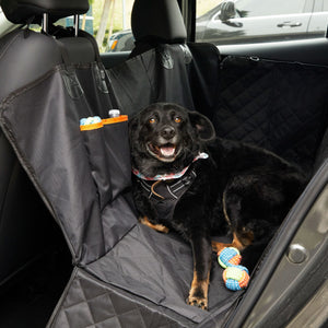 Dog Car Back Seat Cover with Strap for Pets Travel, Automotive Protector Accessories, Black, 54 x 58 in