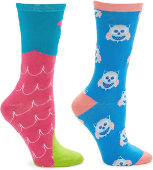 Owl Lovers Crew Socks For Kids, Novelty Sock Set (One Size, 2 Pairs)