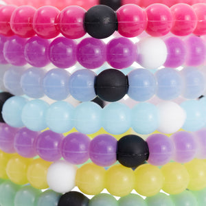 8 Pack of Beaded Bracelets for Party Favors, VSCO Color Changing Jewelry (Silicone, 2.6x0.3 in)