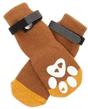 4 Pairs Slip Resistant Dog Socks, Warm Paw Protectors for Dogs, Grippy Doggie Booties for Slippery Hardwood, Linoleum, Tile, Laminate, Marble, and Polished and Waxed Floors (8 Pieces, Small)