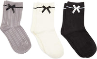 Ankle Socks with Bows for Women, Fun Gift Set in 7 Colors (One Size, 7 Pairs)