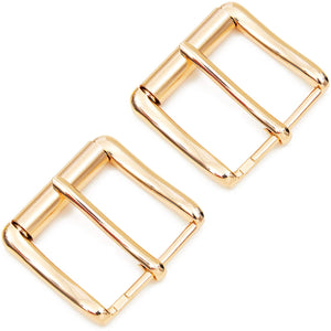 Gold Metal Snap Belt Refill Buckles for Leather Belt Craft (1.8 x 2 in, 2 Pk)