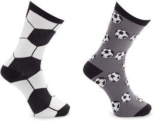 Soccer Lovers Crew Socks for Kids, Novelty Sock Set (One Size, 2 Pairs)