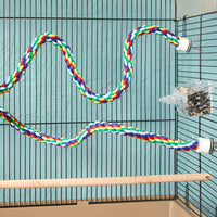 Colorful Bird Rope Perch for Parrots Playing, Chewing or Preening (35 In, 2 Pack)