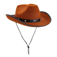 Felt Brown Cowgirl Hat for Women and Men, Costume Accessories (14.8 x 10.6 x 5.9 Inches)