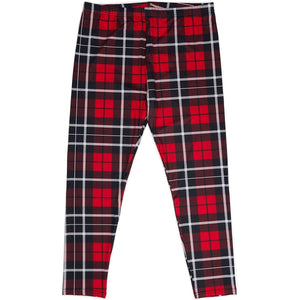 Christmas Leggings for Women, High Waisted, Red Plaid and Blue (Plus Size 4XL, 2 Pack)