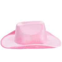 4-Pack Pink Cowboy Hats for Girls - Cute Velvet Cowgirl Hats for Costume, Dress Up Party (Adult Size)
