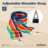 Adjustable Shoulder Strap Bags Replacements for Women (Rainbow, 2 Pack)