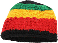 Zodaca Crochet Kufi Hats for Men, Rasta Beanie (7.5 x 5.75 in, 2 Pk)