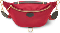 Plus Size Red Fanny Pack, Unisex Waist Bag with Adjustable Waistband 43-68 In