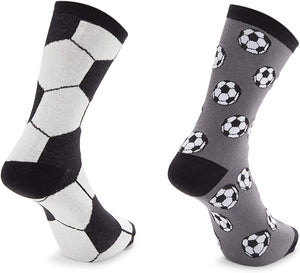 Soccer Lovers Crew Socks for Kids, Novelty Sock Set (One Size, 2 Pairs)