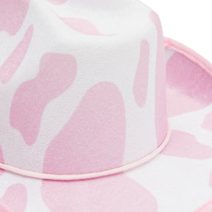 Pink Cow Print Girls Cowboy Hat for Kids and Cowgirls (One Size, 4 Pack)