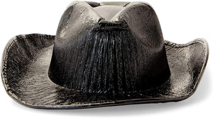 Zodaca Metallic Party Cowboy Hat, Space Cowboy (Black, Unisex)