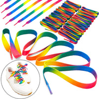 Ombre Rainbow Flat Shoe Laces (47 in, 12 Pack)