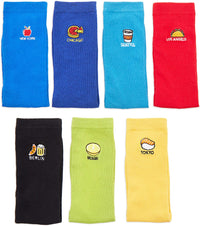 Travel Lovers Crew Socks for Men and Women, Novelty Socks (One Size, 7 Pairs)