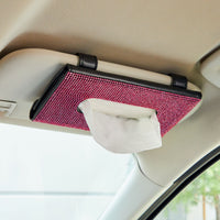 Hot Pink Sun Visor Tissue Holder for Car, 12 Bags of Refill Tissues, 24 Sheets Each