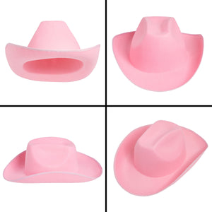 Pink Felt Cowboy Hat for, Women, Men, Cowgirl Costume, Western Party (Adult Size)