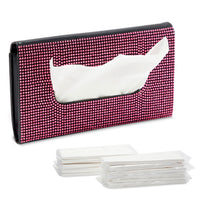Hot Pink Sun Visor Tissue Holder for Car, 12 Bags of Refill Tissues, 24 Sheets Each