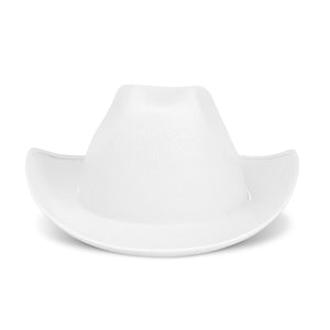 4 Pack Plain White Felt Cowboy Cowgirl Hat for Child Boys and Girls Halloween, Birthday Costume Party, One Size