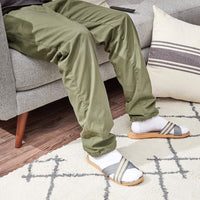 Zodaca Grey Linen House Slippers for Women (Medium, US 8-8.5)
