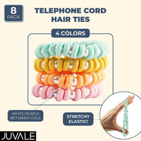Telephone Cord Hair Ties (4 Pieces)