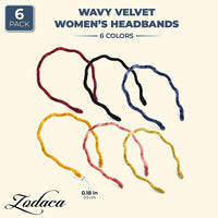 Furry Velvet Headbands for Women in 6 Colors (6-Pack)