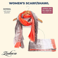 Women's Scarf, Lightweight Shawl Wrap in Tie Dye Pattern (33.5 x 71 Inches)