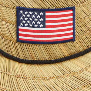 American Flag Straw Hat for Men, Beach Accessories (Adult Size)