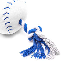 Zodaca Dog Toys Bundle, Baseball Plush with Rope and Crinkle (2-Pack)