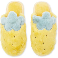 Zodaca Pineapple Slippers, Cute Fuzzy House Slippers for Women (Small, US W 6.5) Yellow