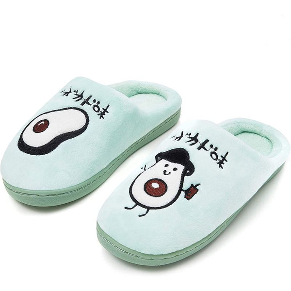 Avocado Slippers, Gift or Home Shoes (US Women 7.5) Blue