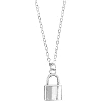 EBoy Chain Set, Padlock Lock Necklaces in Silver (2 Pack)