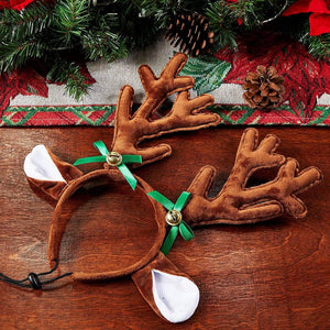Reindeer Antlers for Dogs, Pet Christmas Costume (2 Pack)