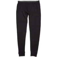 Long John Thermal Set Underwear for Men, Black Waffle Knit Pajamas (XL)