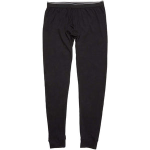 Long John Thermal Set Underwear Set for Men, Black Waffle Knit Pajamas (L)
