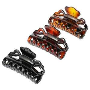 Tortoise Shell Claw Hair Clips for Women, 10 Prongs (3.4 In, 12 Pack)