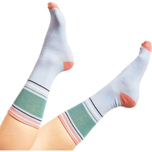 Retro Striped Crew Ankle Socks for Women (7 Pairs)
