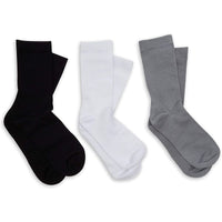 Bamboo Crew Socks, Black, White, Grey (7 Pairs)