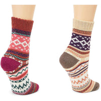 Cozy Crew Cabin Socks for Women and Men, Fair Isle (One Size, 7 Pairs)